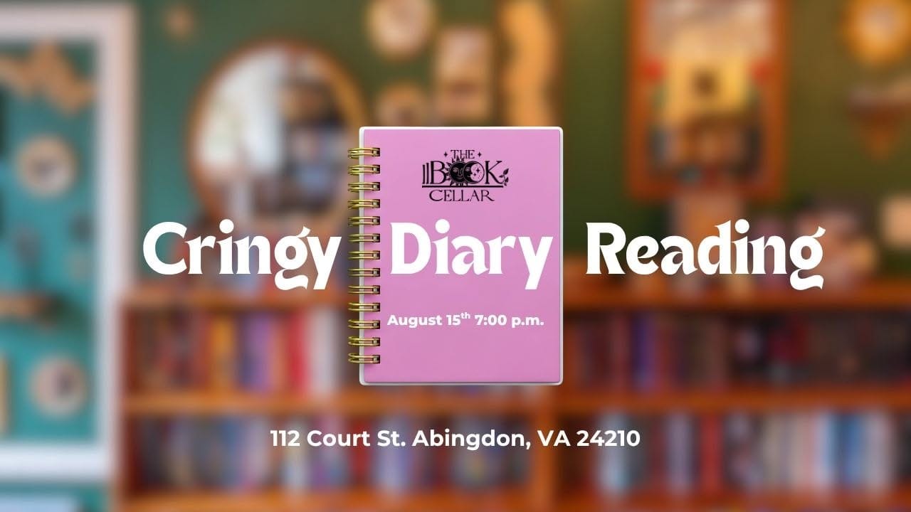 Cringy Diary Reading flyer for august 15th 2026